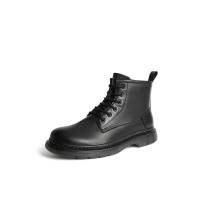 森达(SENDA)时尚机车风户外休闲男马丁靴1XT16DD1纯色软面皮侧拉链