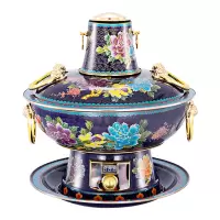 欧锐铂 盛世辉煌景泰蓝电碳两用纯铜火锅ORB-218
