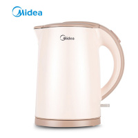 美的(Midea)电水壶304不锈钢保温小电热水壶1.5L家用双层防烫烧开水瓶 粉色H415E2J