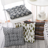 可欣棉麻坐垫加厚坐垫秋季冬季椅子座椅垫办公室家用教室学生男女凳子屁股垫子餐椅座垫40*40cm松树0322