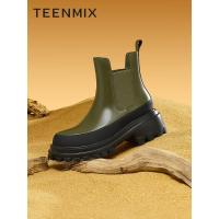 天美意(Teenmix)冬厚底英伦切尔西靴女靴BE711DZ2