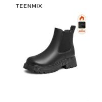 天美意(Teenmix)冬英伦复古切尔西女短靴BF381DD2