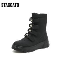 思加图(Staccato)严品优选思加图奶油鞋潮酷厚底马丁机车靴皮中靴EEV22DZ2