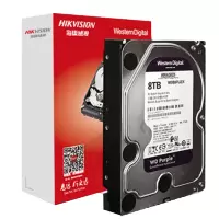 海康威视HIKVISION硬盘 西部数据 WD 监控硬盘 紫盘8TB 监控设备套装配件WD82PURX-78