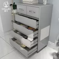 酷宅六抽边桌现代简约风餐边柜子储物柜客厅厨房靠墙置物家具