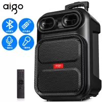 AIOG/爱国者 S56广场舞音响户外音箱唱k歌一体拉杆手提移动便携式 双咪版
