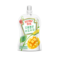 亨氏(Heinz)苹果香芒甜玉米泥78g 适用辅食添加初期以上 亨氏超金婴儿果泥无添加宝宝辅食果泥吸吸袋宝宝22年3月产