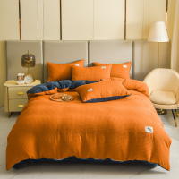 冬季加厚华夫格牛奶法兰绒床上四件套珊瑚绒床品双面加绒被套床单