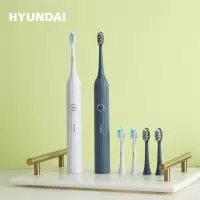 HYUNDAI现代声波电动牙刷软毛成人电动牙刷X900+情侣套装(配6个刷头)