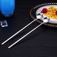 拾画 304不锈钢长柄搅拌勺子24cm咖啡勺奶粉蜂蜜搅拌棒调酒勺冰勺2只装小汤匙SH-6622