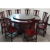 匹客 14人餐桌 直径2.4米 基材选用E1高密度纤维板,面饰进口木皮,环保聚酯漆
