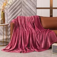 美缘登 经典纯色绒毯(豆沙)180*200cm