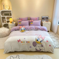 卡通风冬天保暖牛奶绒贴布绣四件套加厚珊瑚绒被套宝宝绒床上用品