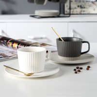 PHMI日式陶瓷咖啡杯套装(两杯两碟两勺)1套装