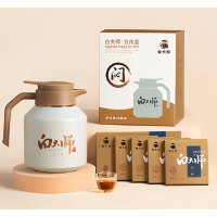 白大师 茶叶白茶2016年一级寿眉小方片福鼎白茶方片壶礼盒装120g