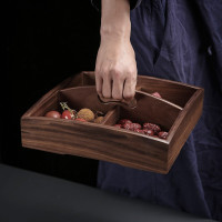 SUXINGAUTO 北美胡桃木四格坚果零食盘
