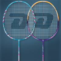 红双喜 羽毛球拍全碳素单拍粉蓝RF581 羽毛球3个**