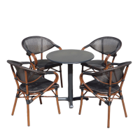 70mm圆桌四椅 户外桌椅庭院露台阳台藤椅三件套露天花园小桌椅室外奶茶店休闲椅