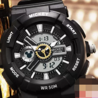 迪士尼青少年机械手表电子表 炫酷黑 1个