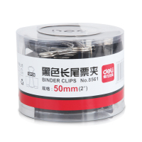 得力文具8561 黑色票夹 50mm 12个/盒