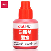 得力(deli) 12ml可加墨 白板笔墨水 红色