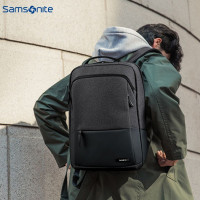 新秀丽(samsonite)时尚双肩包 拉杆挂套功能 休闲电脑书包 双肩包NU4*19001深灰色