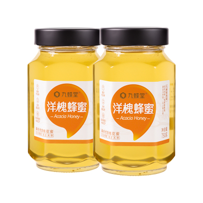 九蜂堂洋槐蜂蜜750g 槐花蜜 纯正自然 源于蜂农自产蜂巢蜜 滋补蜂蜜 非百花蜜 自然成熟无添加