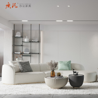 质凡意式现代轻奢弧形布艺沙发