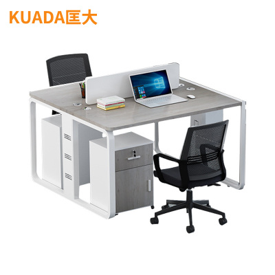 匡大钢架办公桌2人位办公桌+活动柜+办公椅 KD11042