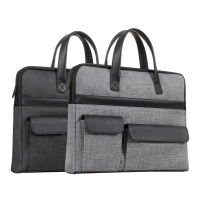 齐心A8117多功能商务公文包 手提 灰色 文件袋手提办公会议公文包文件包电脑商务包