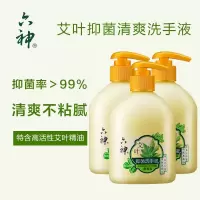 六神艾叶抑菌洗手液清爽型易冲洗 洁净舒适清香家用通用正品 洗手液六神 500ml*12瓶(整箱