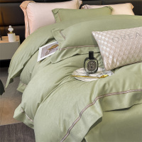 轻奢高级感加厚水洗棉磨毛床上四件套床品非纯棉全棉被套床单