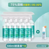 消毒液家用杀菌室内75%酒精喷雾免洗手消毒液衣物杀菌组合装