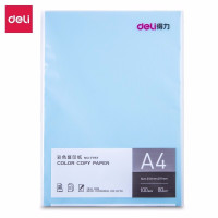 得力(deli) A4彩色复印纸打印纸80g 7757 浅蓝色 100张/包 不支持退换 单位:包