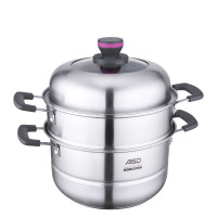 爱仕达 ASD 蒸锅二层不锈钢锅两层家用蒸笼复底电磁炉通用锅具