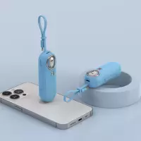 慈慈 胶囊充电宝超薄小巧便携式迷你小型快充自带线Type-C接口手机无线应急移动电源 5000mAh 蓝色