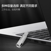 联想(thinkplus)USB-C&USB3.2双接口旋转闪存盘优盘U盘 MU90[64G]银色