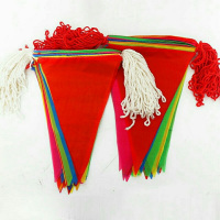 中环力安[中号五彩旗加粗白绳80米一包]小彩旗三角串旗幼儿园彩旗装饰户外红绳 中号加粗尼龙绳:1包80米