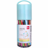 得力(deli)6955水彩笔套装美术绘画子弹头绚丽多彩可水洗学生水彩笔/绘画笔 36色/桶 (蓝)