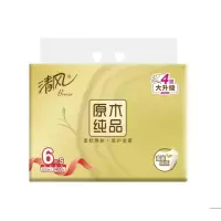清风 抽纸 原木纯品金装系列 4层100抽 6包/提 BR62SJ 单位:提