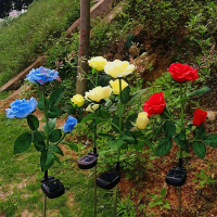 机乐堂(JOYROOM) 草坪灯75cm玫瑰 太阳能插地草坪灯( 蓝色、黄色、红色)