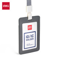 得力(deli) 64832 证件卡展示牌 灰色 塑式防水工作牌证件卡套 单个装