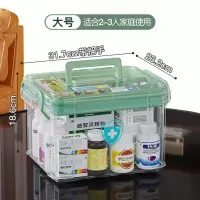 多层小药箱药品收纳盒 双层清新绿 大号(13.5L)2个装