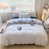 ins水洗棉床上用品四件套被套床单双人磨毛学生宿舍三件套