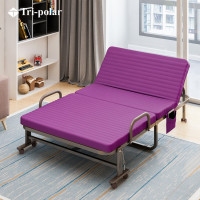 三极 TP1015 免安装折叠床滑轮移动 190*120*42cm 紫色(LX))