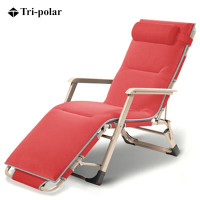 三极 TP1007 折叠躺椅午休床加棉垫 178*66*32cm 红色(LX)