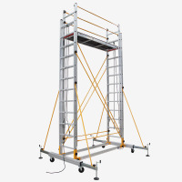 尔迈 5.5米脚手架折叠架子快装脚手架移动便携工程装修爬梯