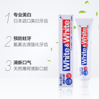 狮王(Lion) 牙膏 White&white 美白牙膏 经典大白牙膏 去黄去牙渍 150g