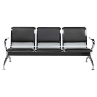 迅众 三人位连排椅PU皮垫 办公家具机场椅长排椅连排椅银行医院等候椅休闲公共座椅