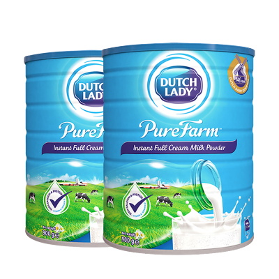 [共发2罐]DutchLady子母荷兰进口儿童成长奶粉全脂高钙成人奶粉900g